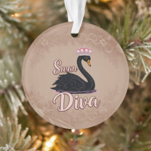 The black swan, queen of the water. ornament