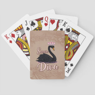 The black swan, queen of the water. playing cards
