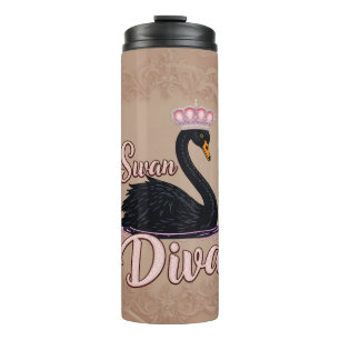 The black swan, queen of the water. thermal tumbler