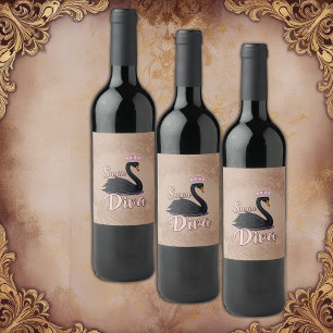 The black swan, queen of the water.  wine label