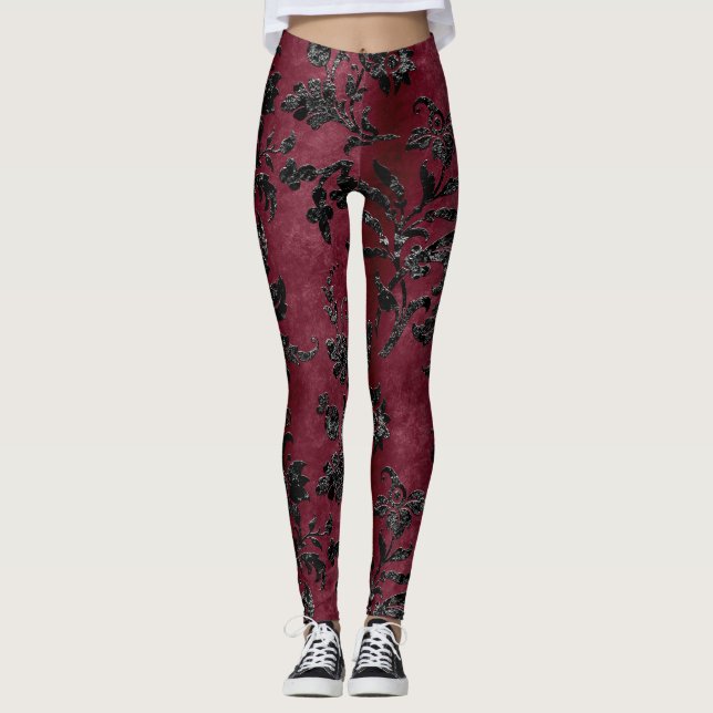 The Black Velvet  Series Design 1  Leggings (Front)