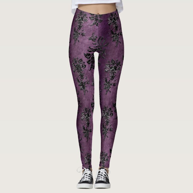 The Black Velvet  Series Design 9 Leggings (Front)