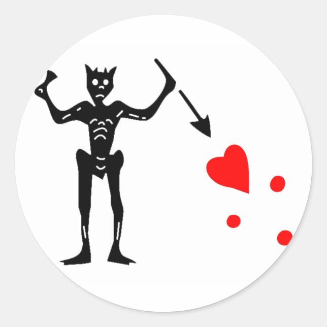 The Blackbeard Authentic Flag Classic Round Sticker (Front)