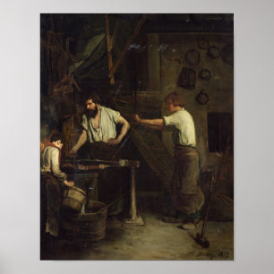 The Blacksmiths, Memory of Treport, 1857 Poster
