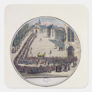 The Blessed Sacrament being carried Square Sticker