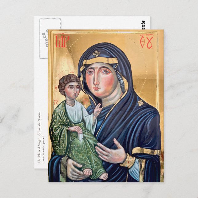 The Blessed Virgin - Advocata Nostra Icon Postcard (Front/Back)