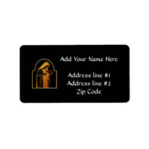 The Blessed Virgin Mary holding Baby Jesus Label