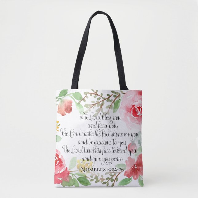 The blessing | Scripture Art | Numbers 6:24-26 Tote Bag (Front)