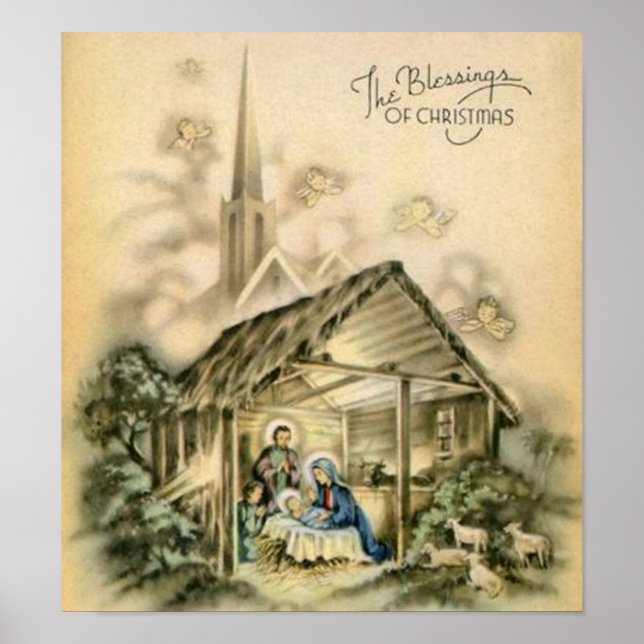 The Blessings of Christmas Nativity Scene Poster (Front)