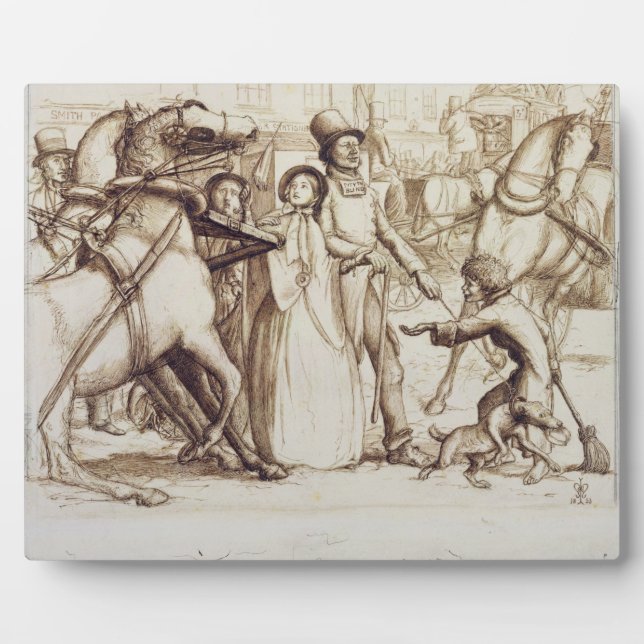 The Blind Man, 1853 (pen, ink, wash and graphite o Plaque (Front)