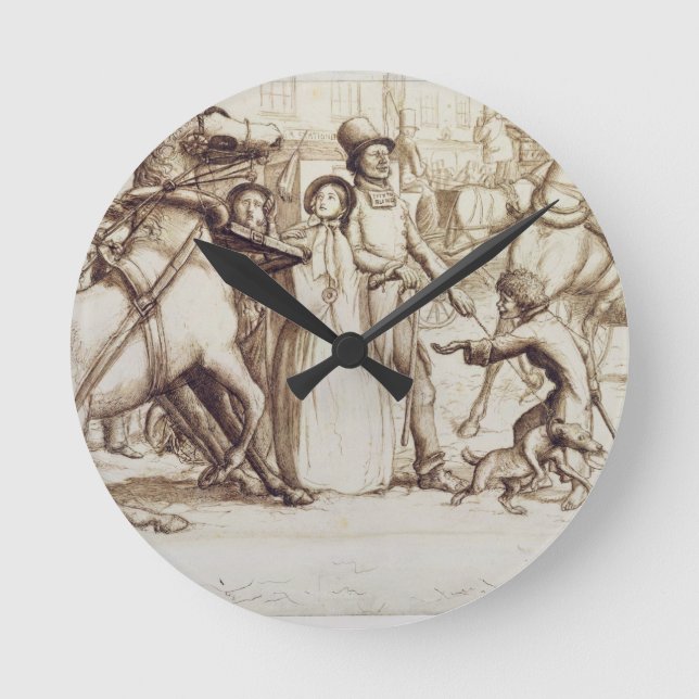 The Blind Man, 1853 (pen, ink, wash and graphite o Round Clock (Front)