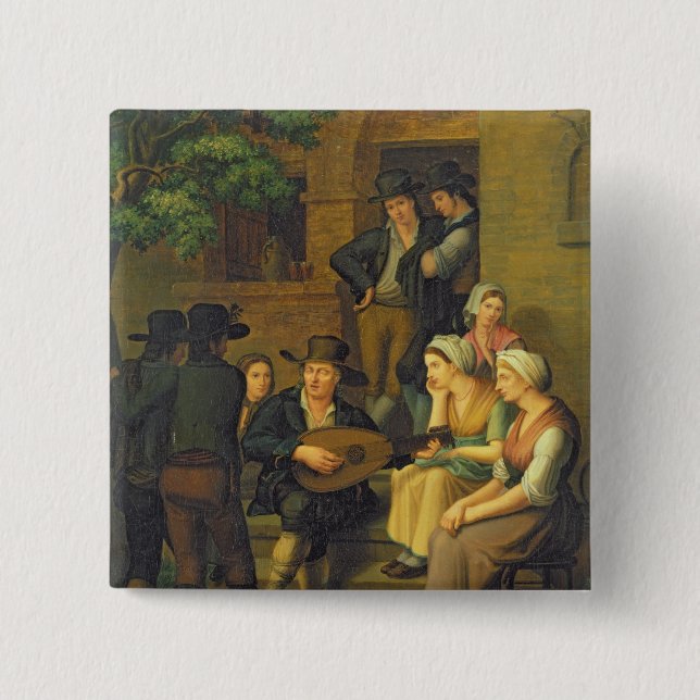 The Blind Singer, 1828 15 Cm Square Badge (Front)