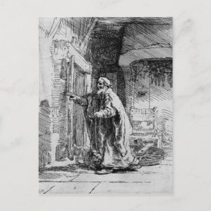 The blind Tobit, 1651 Postcard
