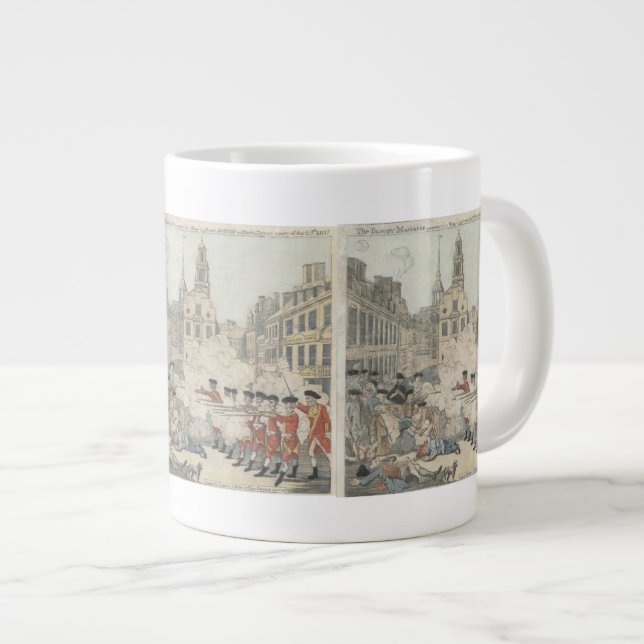The Bloody Massacre - Paul Revere (1770) Large Coffee Mug (Front Right)