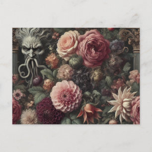 The Bloom-Eater’s Sermon – Gothic Baroque Floral Holiday Postcard