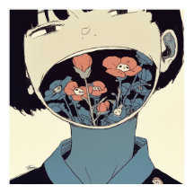 The Bloom of Silence - Surreal Graphic Art Poster