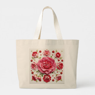 The Bloom That Holds More Birth Flower Large Tote Bag