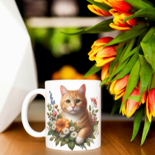 The Blooming Kitty”. 🐾🌼 Coffee Mug