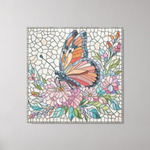 The Blossoms’ Whispers - Mosaic Art Canvas Print