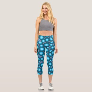 The Blue 70's year styling circle  Capri Leggings