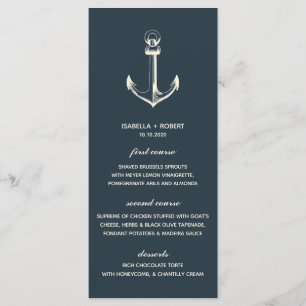 The Blue Anchor Nautical Wedding Menu