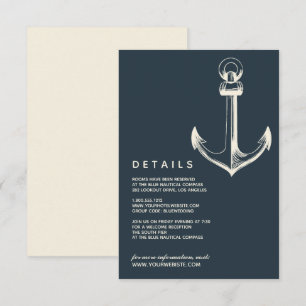 The Blue Anchor Wedding Guest Details Invitation