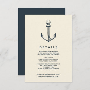 The Blue Anchor Wedding Guest Details Invitation