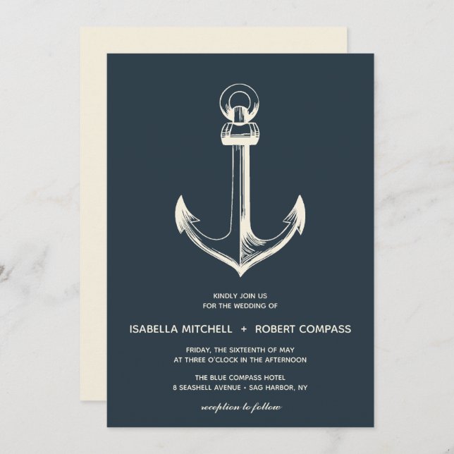 The Blue Anchor | Wedding Invitation (Front/Back)