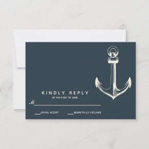 The Blue anchor   Wedding RSVP Card
