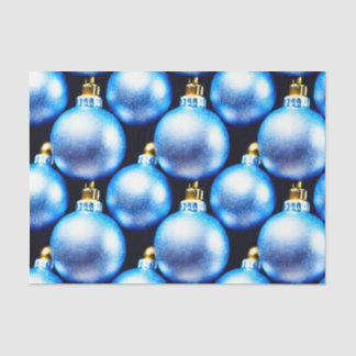 The Blue and Silver Christmas Bulb Series Design 2 Tissue Paper