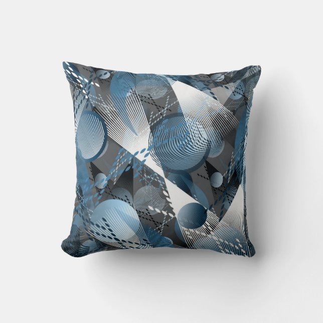 The blue and the grey. Abstraction. Throw Pillow (Front)