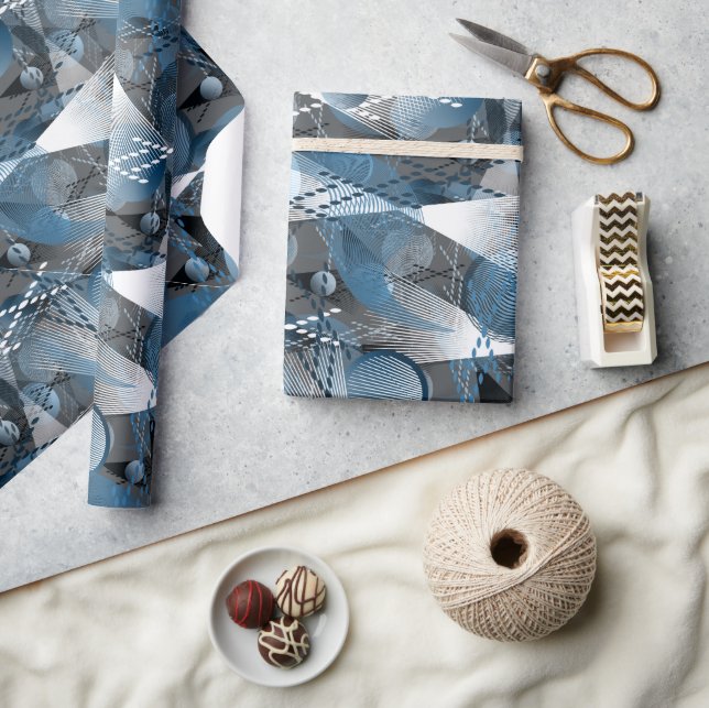 The blue and the grey. Abstraction. Wrapping Paper (Crafts)