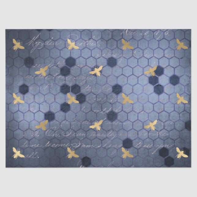 The Blue Bee Series Design 12 Tissue Paper (Front)