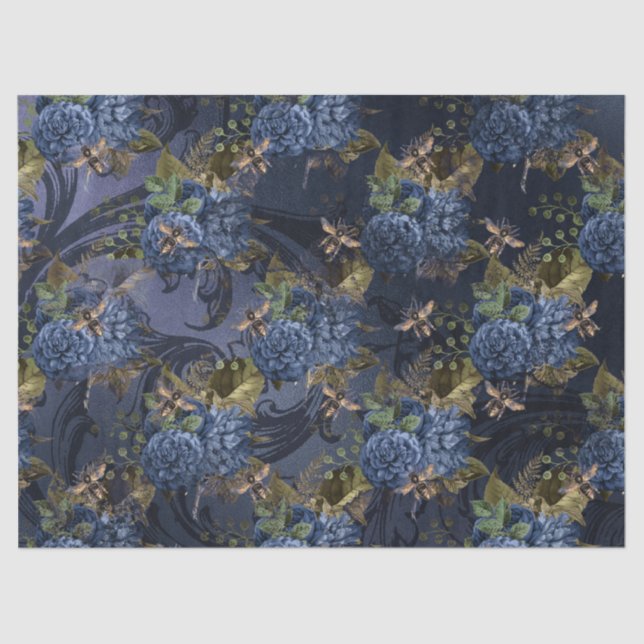 The Blue Bee Series Design 16 Tissue Paper (Front)