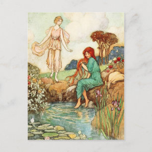 The Blue Bird: Queen Florina meets A Fairy Postcard