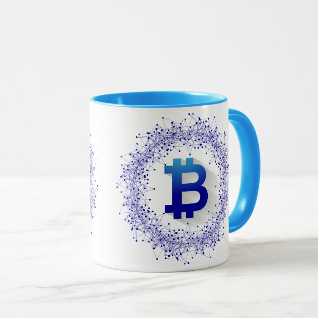 The Blue Bitcoin Mug (Front Right)