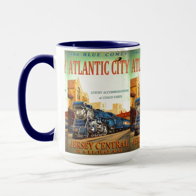 The Blue Comet Passenger Train Mug (Left)