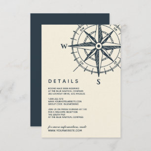 The Blue Compass   Wedding Guest Details Invitation