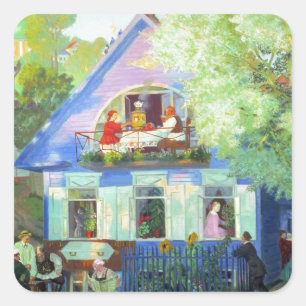 The Blue Cottage Square Sticker