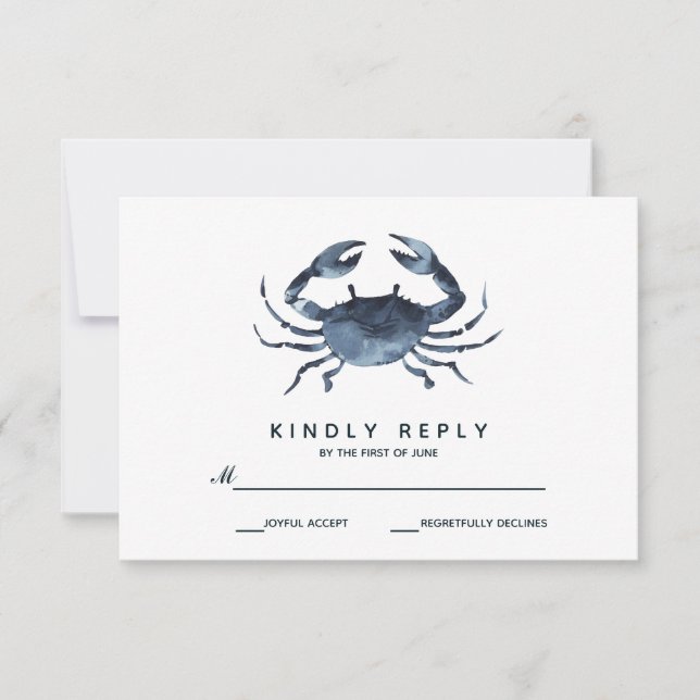 The Blue Crab | Wedding RSVP (Front)