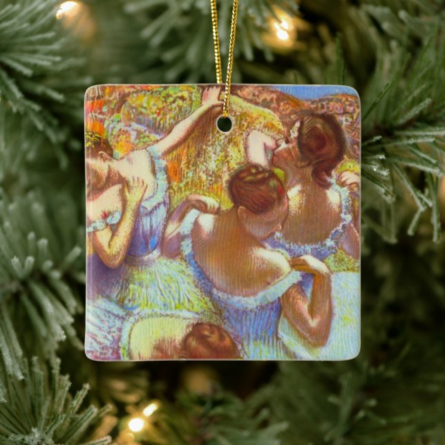 The Blue Dancers by Edgar Degas Ceramic Ornament (Tree)