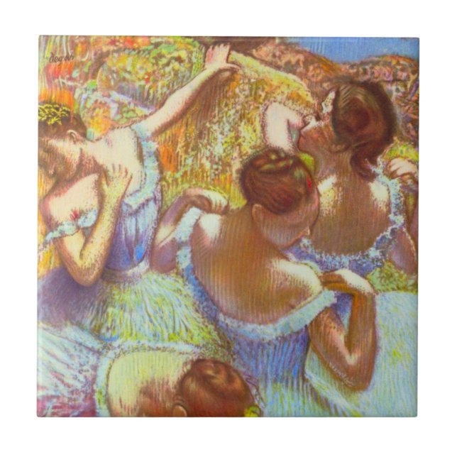 The Blue Dancers by Edgar Degas Ceramic Tile (Front)