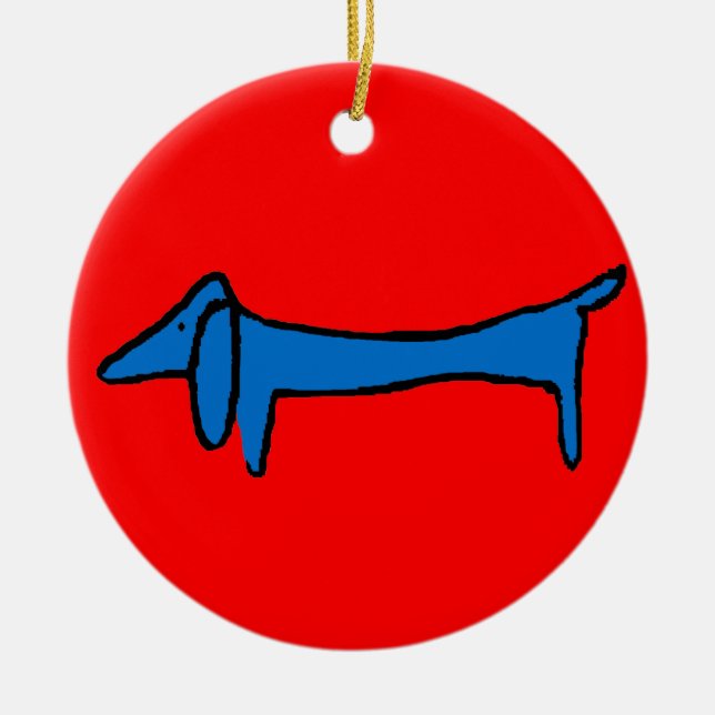 The Blue Dog Ceramic Tree Decoration (Front)