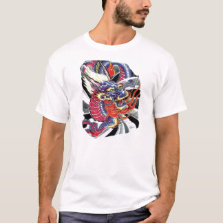 The Blue Dragon- Japanese Tattoo Design T-Shirt