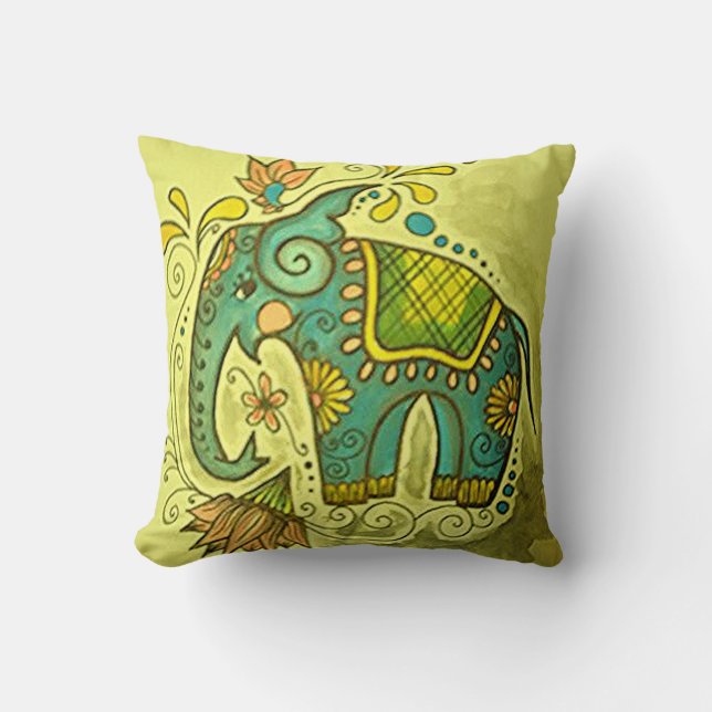The Blue Elephant Cushion (Front)