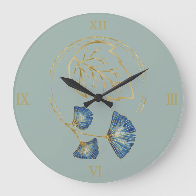 The Blue Flower 10.75" Large Clock (Front)