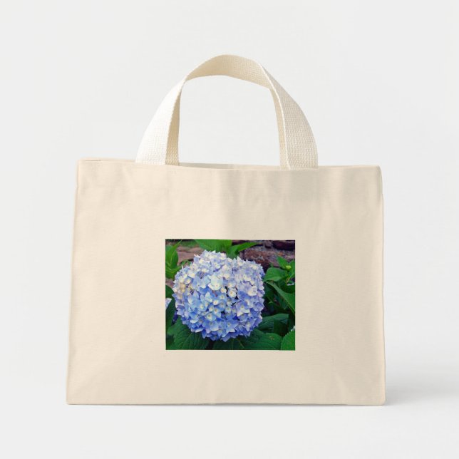 The Blue Hydrangea Mini Tote Bag (Front)
