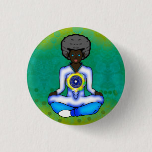 The blue light of protection 3 cm round badge