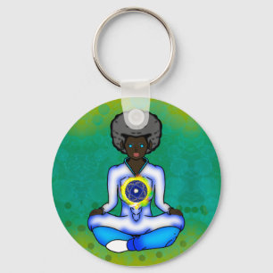 The blue light of protection key ring
