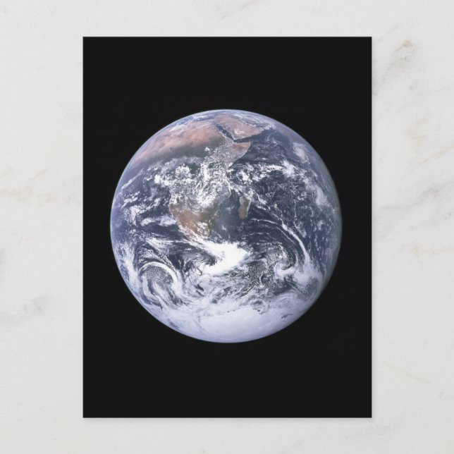 "The Blue Marble" Earth seem from Apollo 17 Postcard (Front)